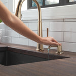 Delta Emmeline Single Handle Pull-Down Kitchen Faucet in Lumicoat Champagne Bronze, 9182-CZ-PR-DST, MRSP: $928, FINAL PRICE: $ + TAX