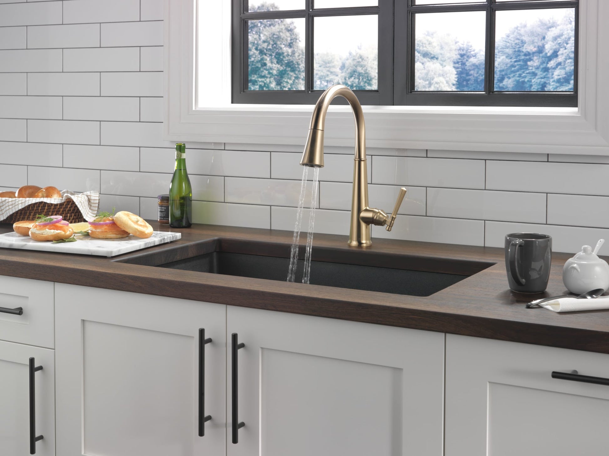 Delta Emmeline Single Handle Pull-Down Kitchen Faucet in Lumicoat Champagne Bronze, 9182-CZ-PR-DST, MRSP: $928, FINAL PRICE: $ + TAX