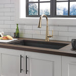 Delta Emmeline Single Handle Pull-Down Kitchen Faucet in Lumicoat Champagne Bronze, 9182-CZ-PR-DST, MRSP: $928, FINAL PRICE: $ + TAX