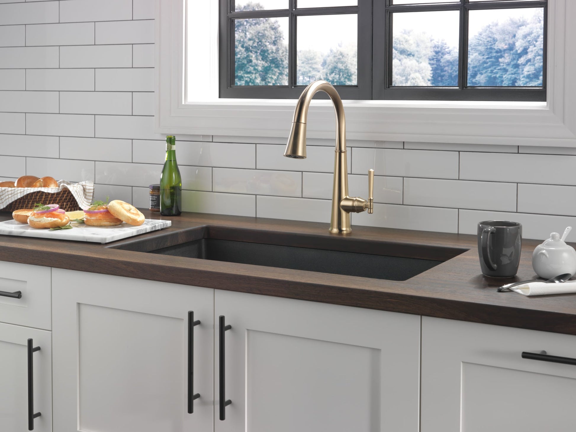 Delta Emmeline Single Handle Pull-Down Kitchen Faucet in Lumicoat Champagne Bronze, 9182-CZ-PR-DST, MRSP: $928, FINAL PRICE: $ + TAX
