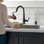 Delta Emmeline Single Handle Pull-Down Kitchen Faucet in Matte Black, 9182-BL-DST, MRSP: $842, FINAL PRICE: $ + TAX