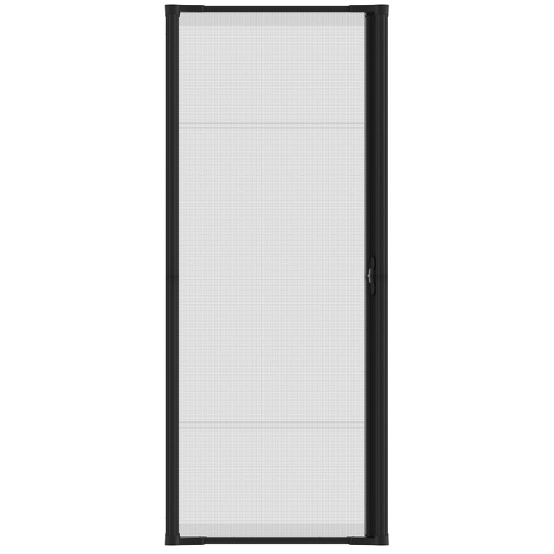 LARSON Brisa Universal reversible Retractable Screen door 36-in x 80-in Black Aluminum Single (Handle Included)