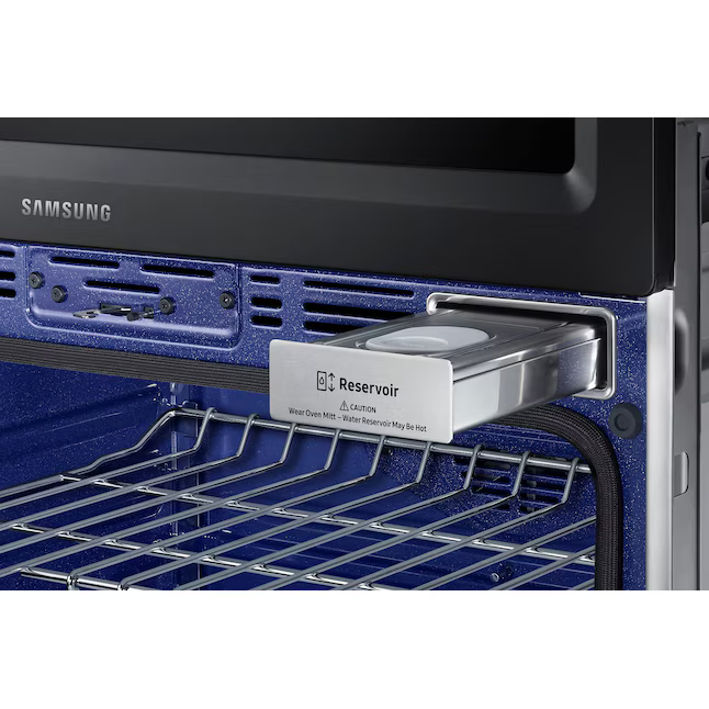 Samsung 30-in Self-cleaning Convection Oven Fingerprint-Resistant Convection European Element Microwave Wall Oven Combo (Black Stainless Steel)
