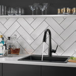 Delta Essa Single Handle Pull-Down Bar / Prep Faucet in Matte Black, 9913-BL-DST, MRSP: $528, FINAL PRICE: $ + TAX