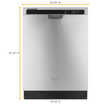 Whirlpool 24-in Front Control Built-in Dishwasher (Monochromatic Stainless Steel) 55 dBA, WDF520PADM/9 *JR2507, Retail: $679.00, FINAL PRICE: $429.99 + TAX