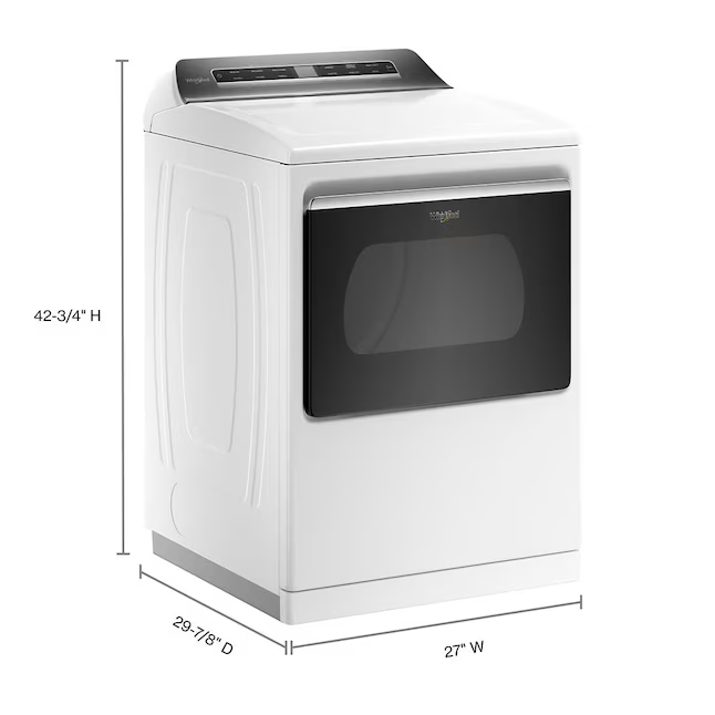 Whirlpool Smart Capable 7.4-cu ft Vented Electric Dryer with Steam Cycle (White), WED8127LW *JR2511, Retail: $1,299.00, FINAL PRICE: $599.99 + TAX