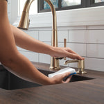 Delta Emmeline Single Handle Pull-Down Kitchen Faucet in Lumicoat Champagne Bronze, 9182-CZ-PR-DST, MRSP: $928, FINAL PRICE: $ + TAX