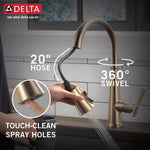 Delta Emmeline Single Handle Pull-Down Kitchen Faucet in Lumicoat Champagne Bronze, 9182-CZ-PR-DST, MRSP: $928, FINAL PRICE: $ + TAX