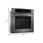LG EasyClean 30-in Single Electric Wall Oven True Convection Self-cleaning (Black Stainless Steel)