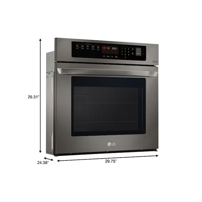 LG EasyClean 30-in Single Electric Wall Oven True Convection Self-cleaning (Black Stainless Steel)