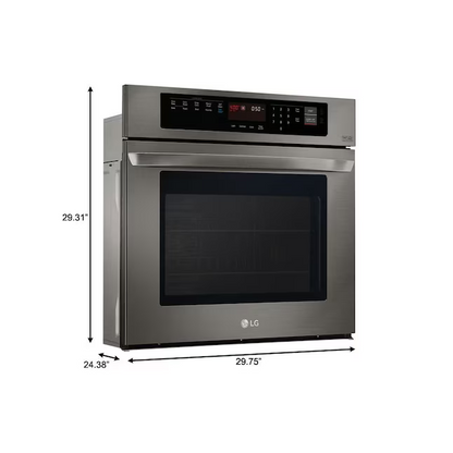 LG EasyClean 30-in Single Electric Wall Oven True Convection Self-cleaning (Black Stainless Steel)