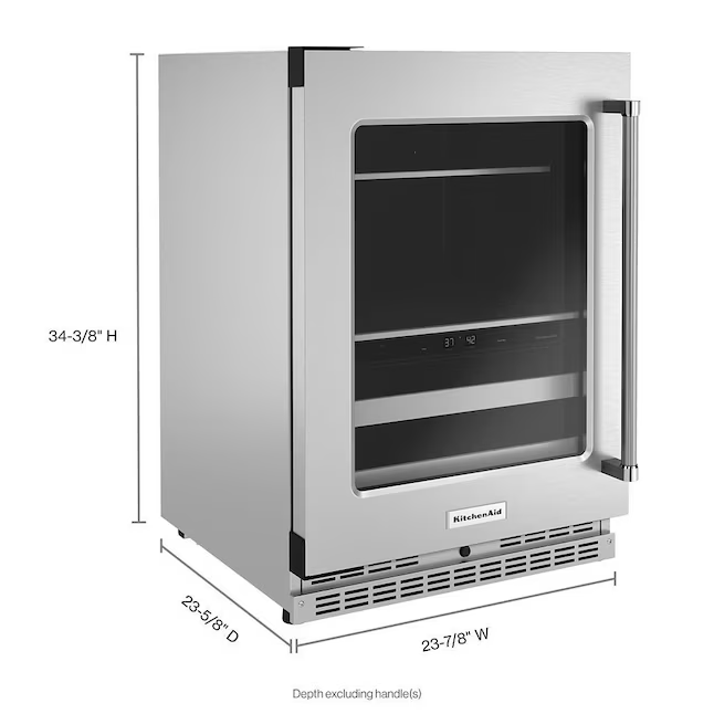 KitchenAid 23.88-in W 14 -Can Capacity Stainless Steel Built-in Indoor Beverage Refrigerator with Glass Door, KUBL314KSS/00 *JR2510, Retail: $3,349.00, FINAL PRICE: $1,699.99 + TAX