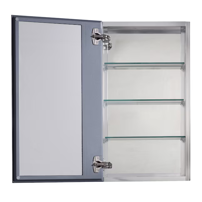 Alpine Reserve 15-in x 26-in Fog Free Surface/Recessed Mount Silver Mirrored Square Soft Close Medicine Cabinet, 2550864 *HD2509, Retail: $149.00, FINAL PRICE: $ + TAX