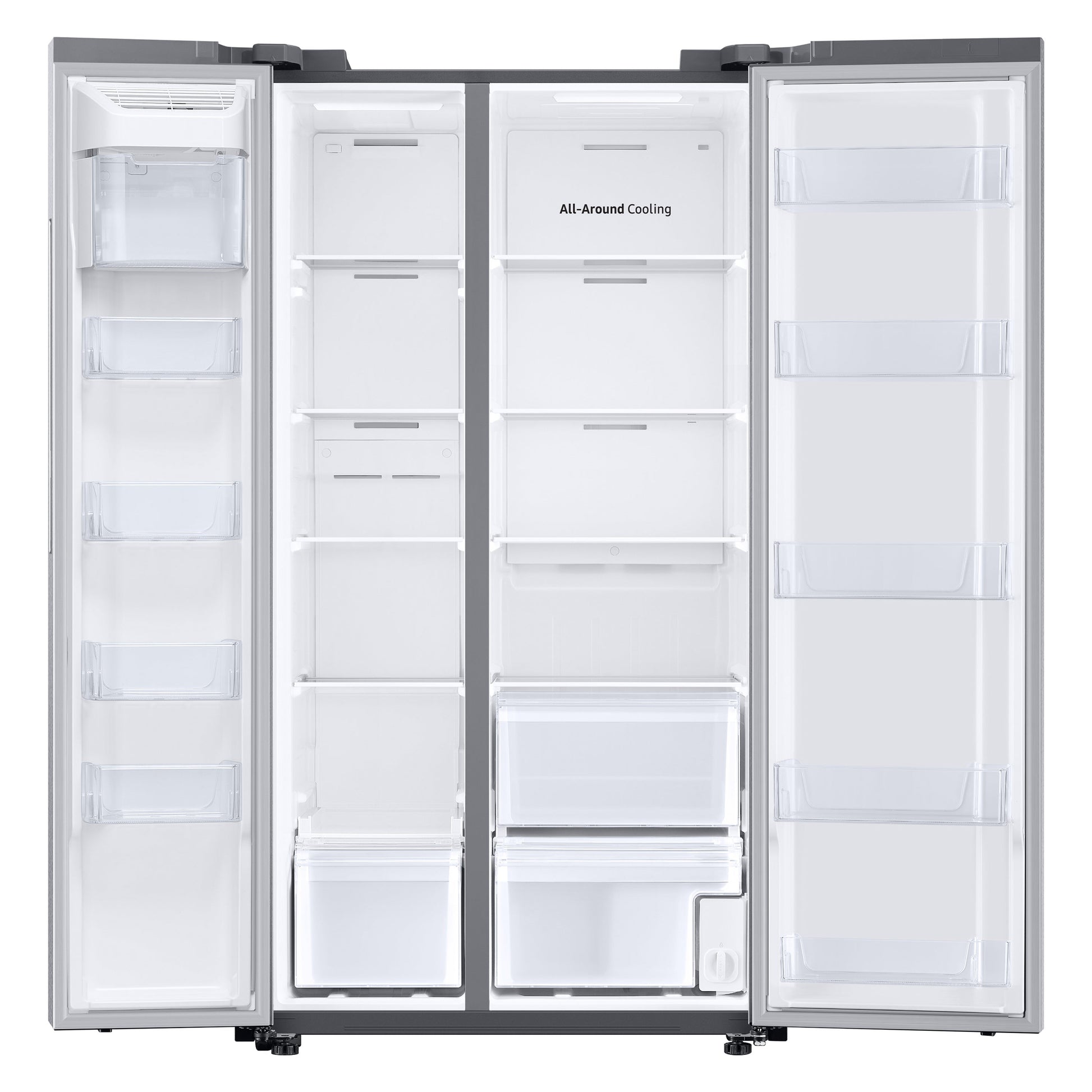 Samsung Bespoke AI 23-cu ft Counter-Depth 36-in Wide Side-by-Side Refrigerator Smart Compatible with Ice Maker with Ice Dispenser ( Fingerprint Resistant Stainless Steel )