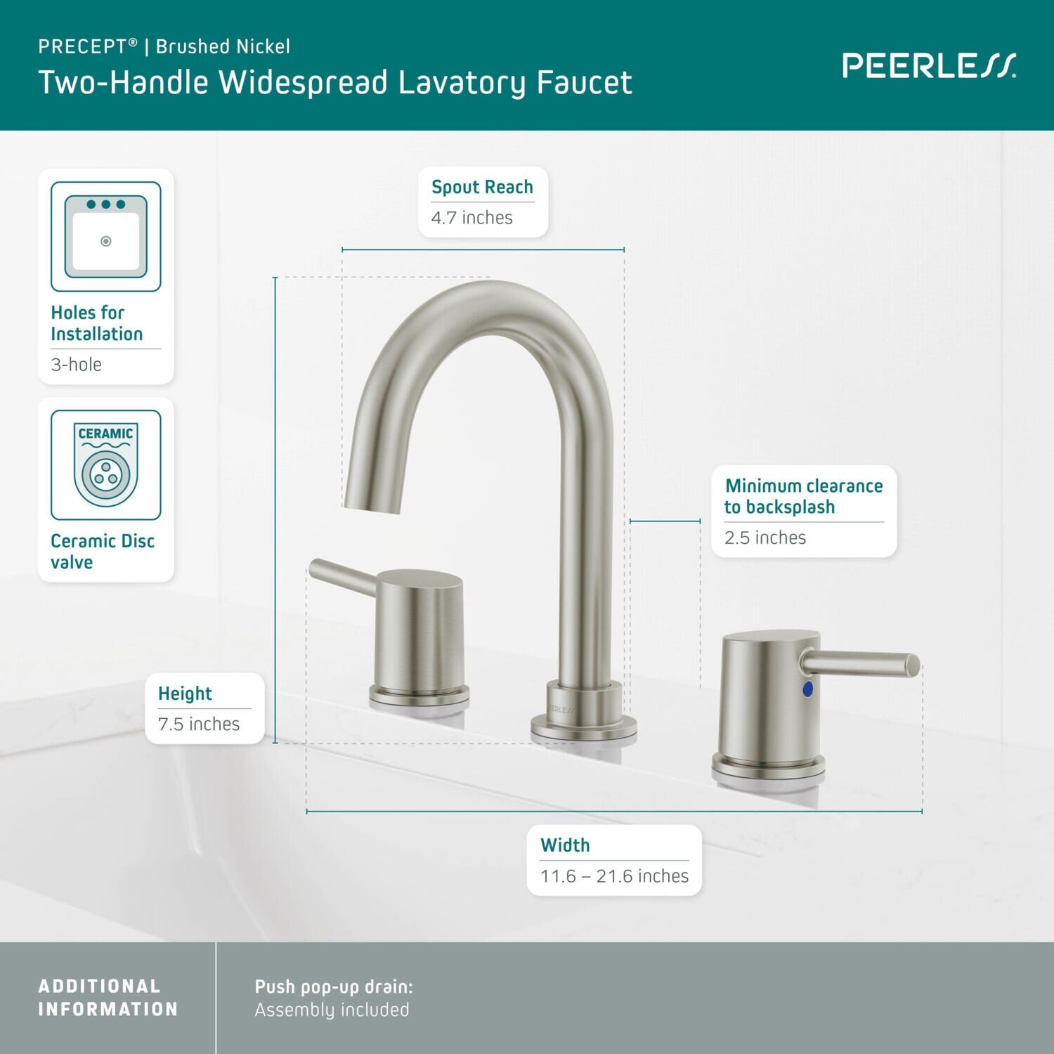 Precept Two Handle Widespread Bath Faucet