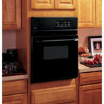 GE® 24-in Electric Single Standard Clean Wall Oven (Black on Black)