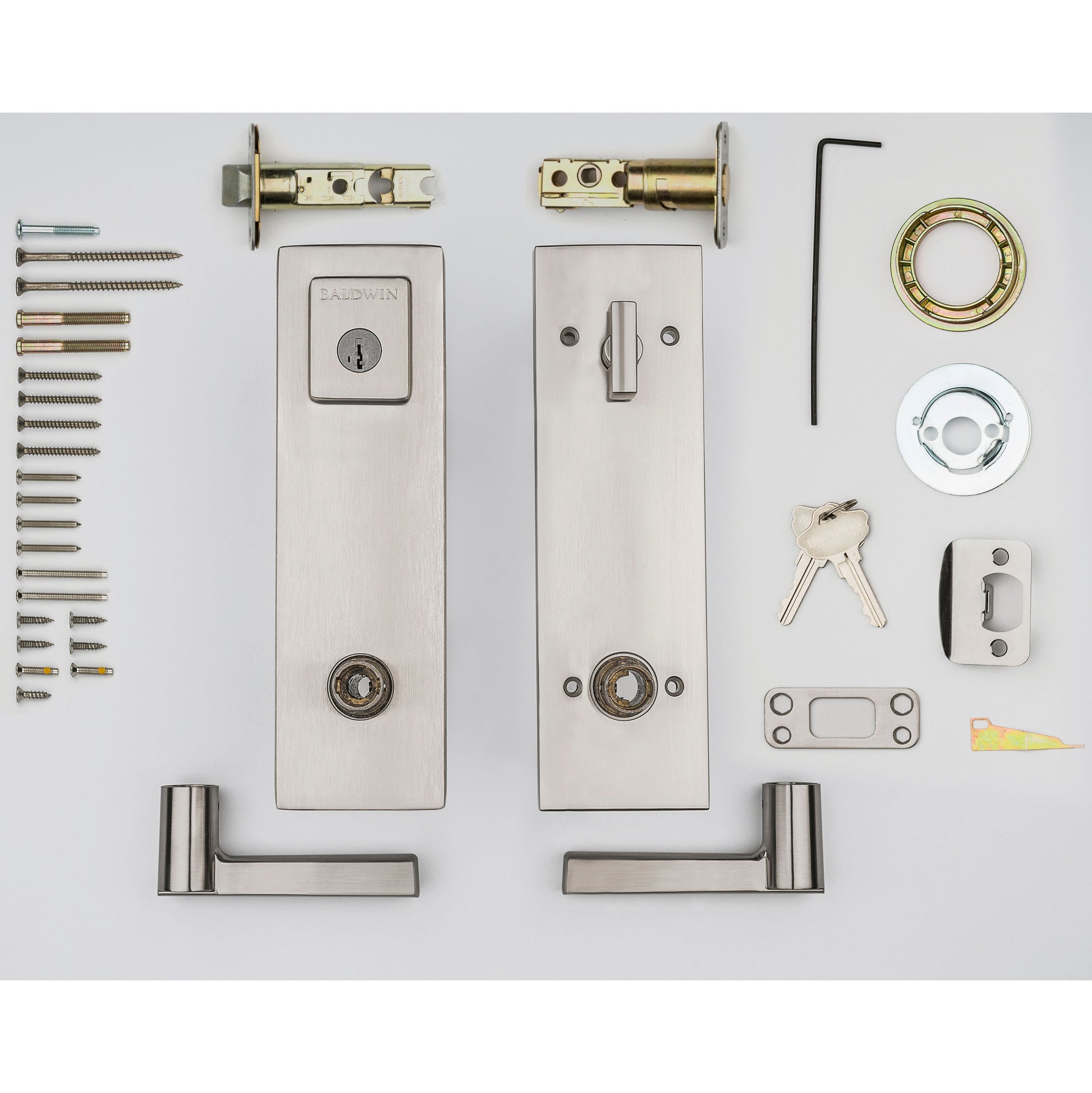 Exterior Single-Cylinder Deadbolt and Keyed Entry Door Handleset ft. SmartKey Security