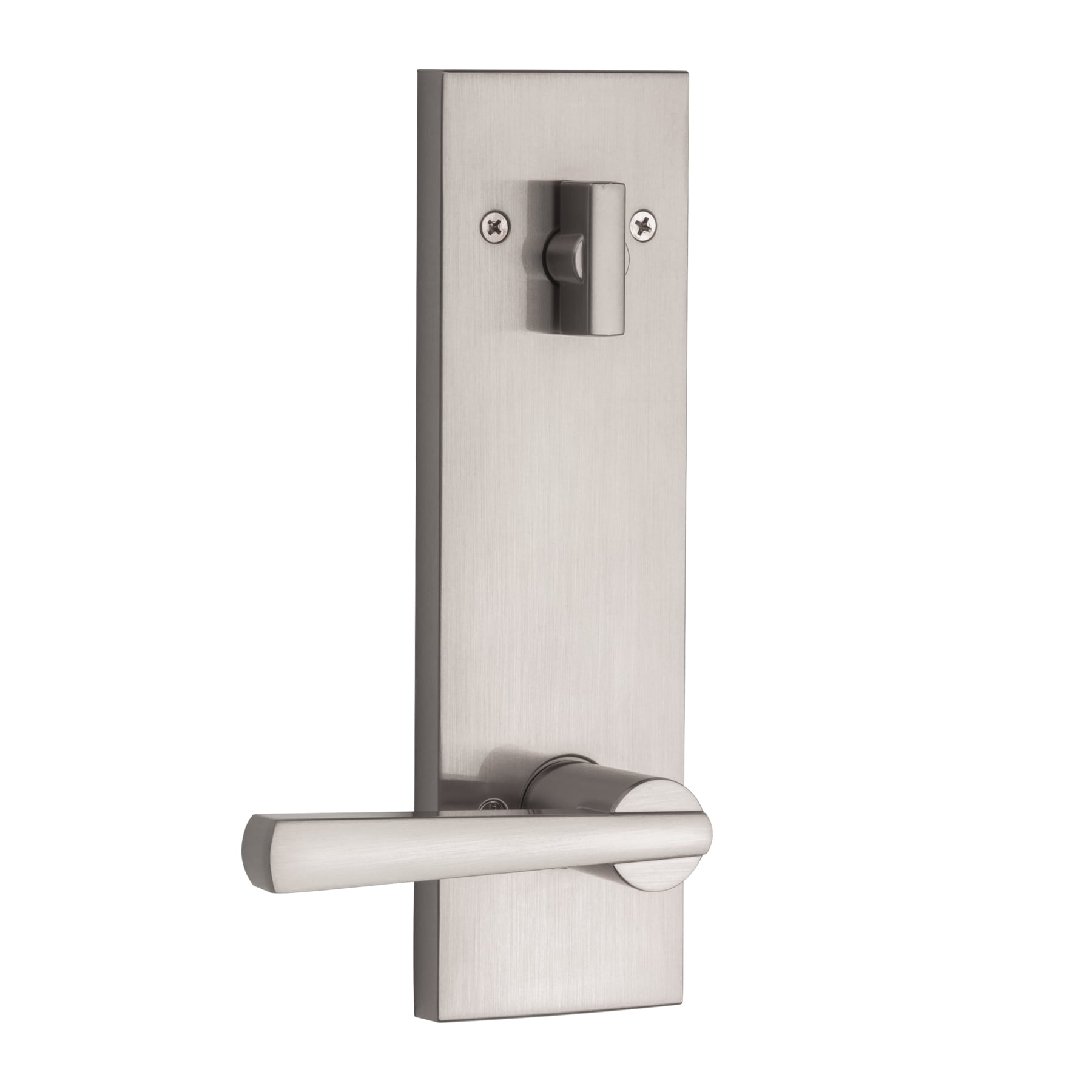 Baldwin Prestige Series Torrey Pines Satin Nickel Exterior Single-Cylinder Deadbolt and Keyed Entry Door Handleset ft. SmartKey Security