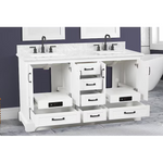 Alpine Reserve St. John 60-in Carrara White Undermount Double Sink Bathroom Vanity with White Natural Marble Top, BV-6510O-60  #2694629 *HD2509, Retail: $1,399.00, FINAL PRICE: $899.99 + TAX