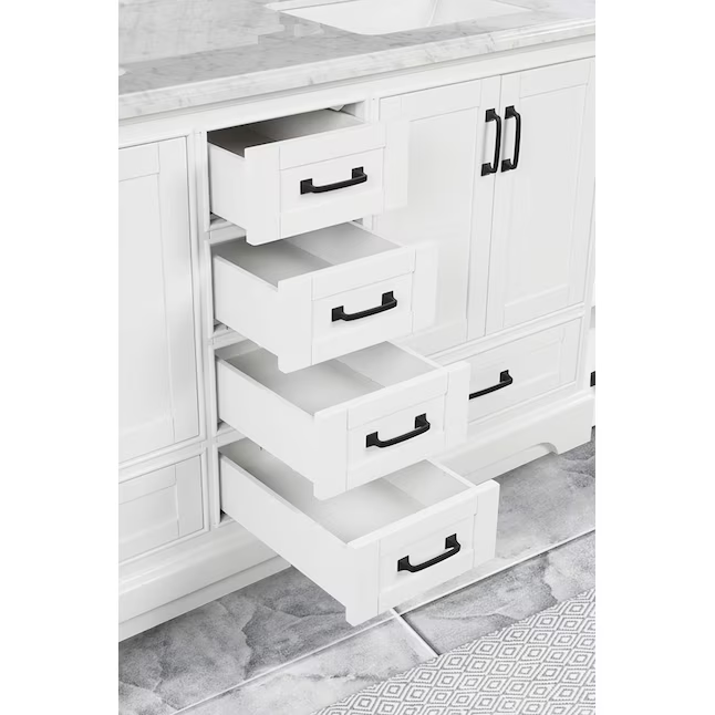 Alpine Reserve St. John 60-in Carrara White Undermount Double Sink Bathroom Vanity with White Natural Marble Top, BV-6510O-60  #2694629 *HD2509, Retail: $1,399.00, FINAL PRICE: $899.99 + TAX