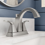 Delta Flynn Two Handle Centerset Bathroom Faucet in Stainless Steel, 25768LF-SS, MRSP: $154.1, FINAL PRICE: $ + TAX