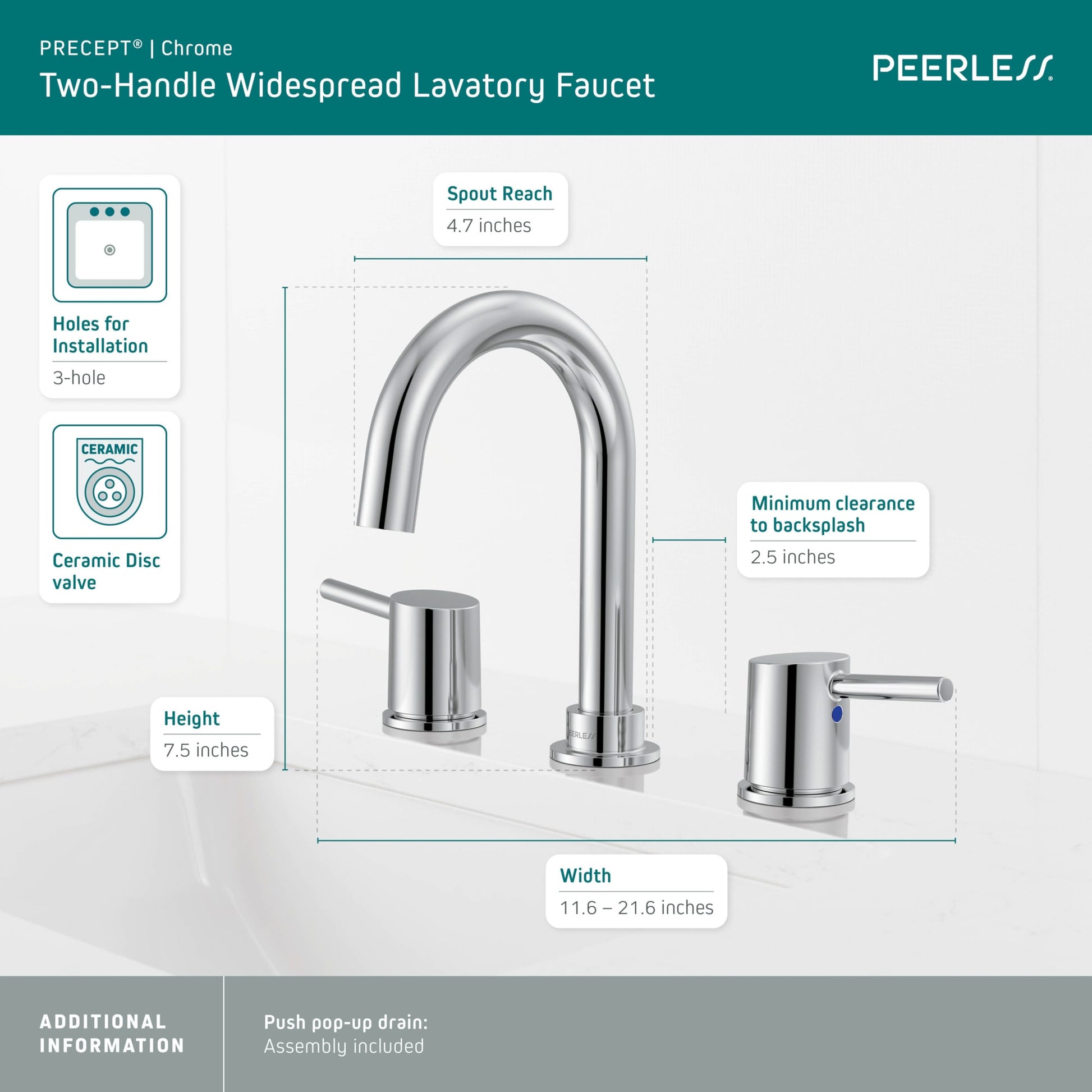 Precept Two Handle Widespread Bath Faucet