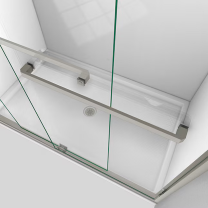 DreamLine Encore Brushed Nickel 56-in to 60-in W x 58.0-Inches H Semi-frameless Bypass Sliding Bathtub door, HD2305, SHDR-1660580