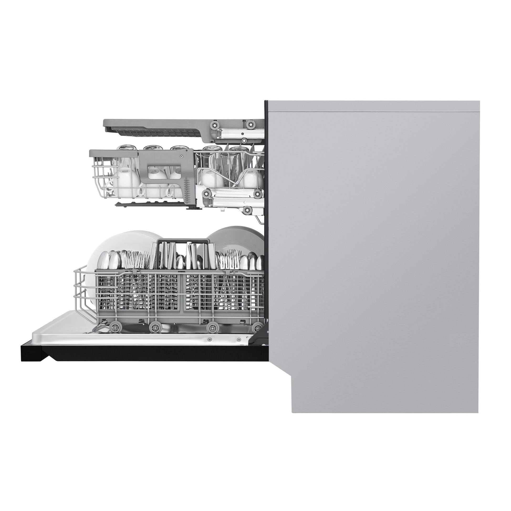 LG 24-in Front Control Built-in Dishwasher (Black) With Third Rack, QuadWash and Dynamic Dry , 48-Decibel