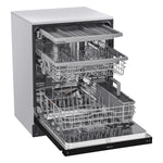 LG 24-in Front Control Built-in Dishwasher ( Black ) With Third Rack, QuadWash and Dynamic Dry , 48-Decibel