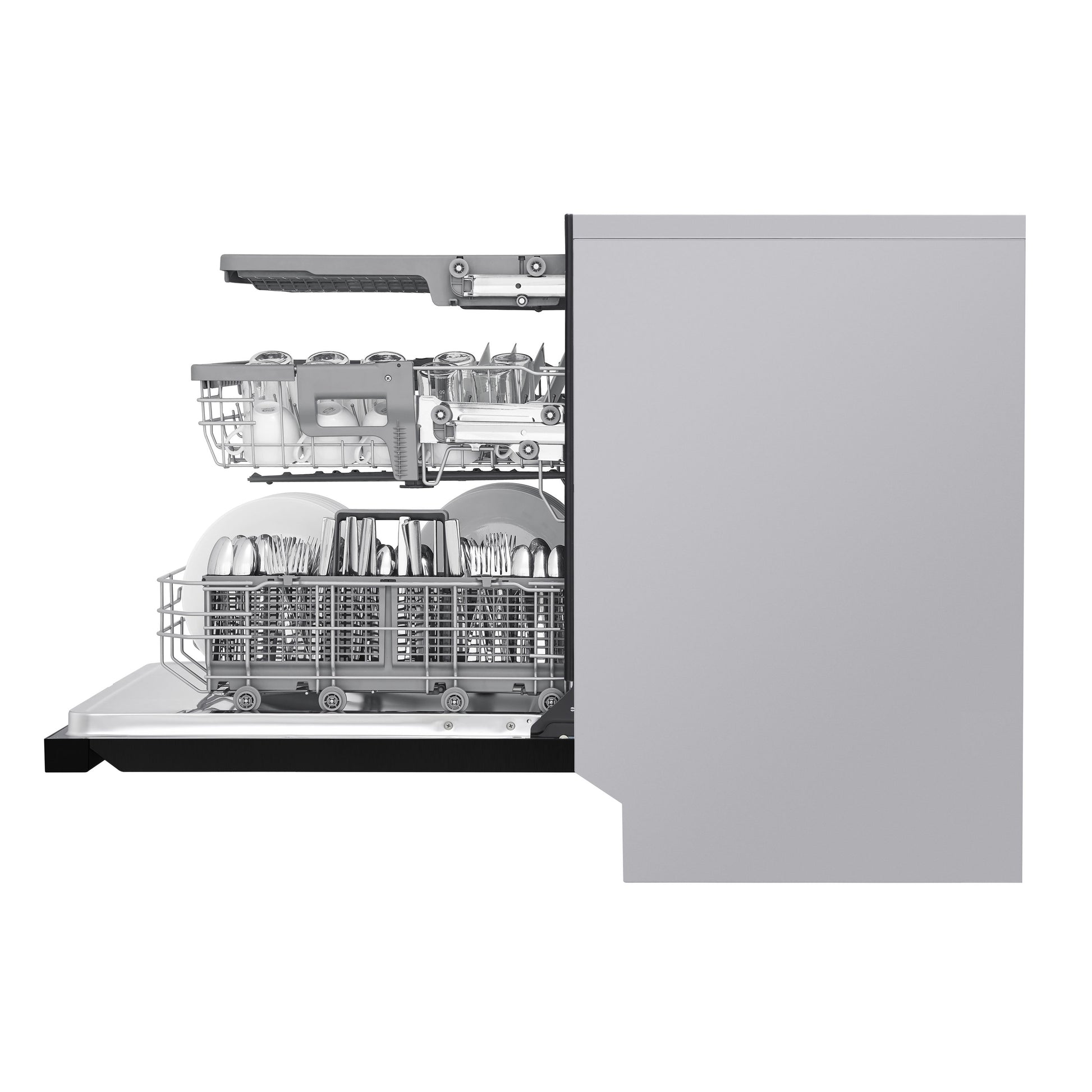 LG 24-in Front Control Built-in Dishwasher (Black) With Third Rack, QuadWash and Dynamic Dry , 48-Decibel