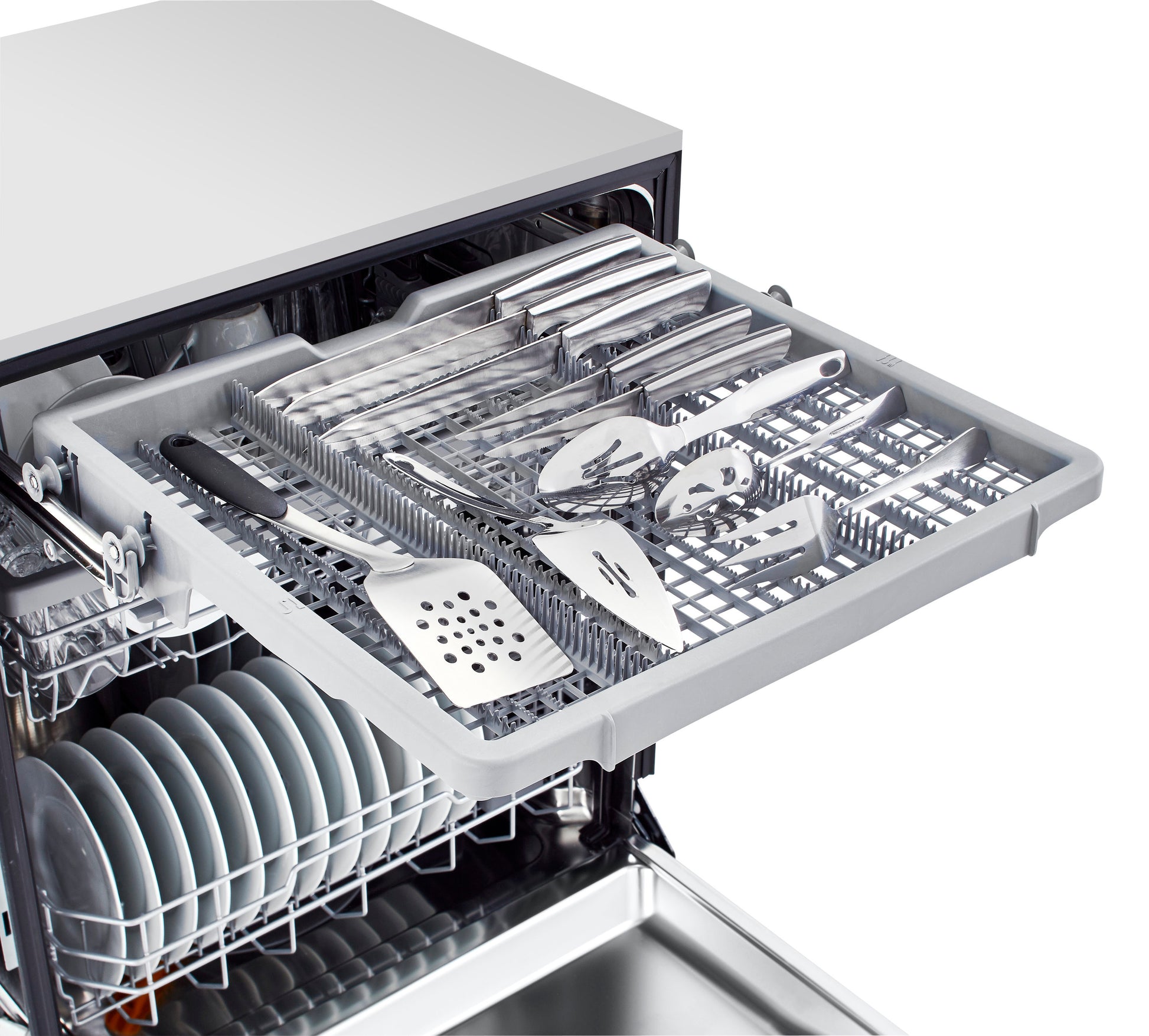 LG 24-in Front Control Built-in Dishwasher (Black) With Third Rack, QuadWash and Dynamic Dry , 48-Decibel