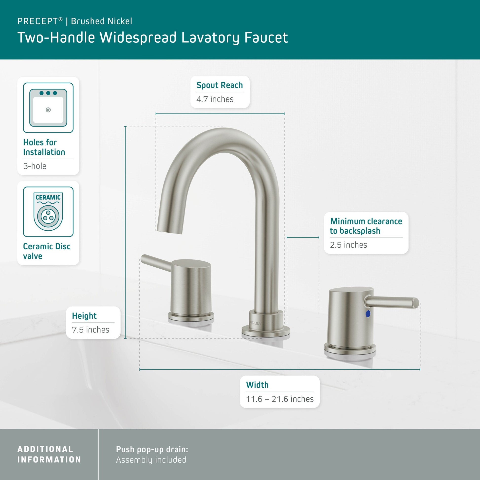 Precept Two Handle Widespread Bath Faucet