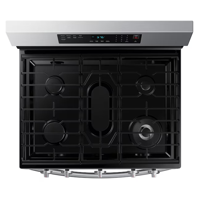 Samsung 30-in 5 Burners 6-cu ft Self-cleaning Air Fry Convection Oven Freestanding Smart Natural Gas Range (Fingerprint Resistant Stainless Steel), NX60A6511SS/AA *BD