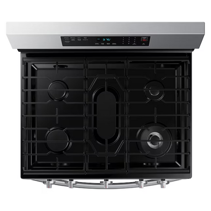 Samsung 30-in 5 Burners 6-cu ft Self-cleaning Air Fry Convection Oven Freestanding Smart Natural Gas Range (Fingerprint Resistant Stainless Steel), NX60A6511SS/AA *BD