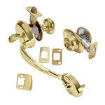 Schlage Plymouth Bright Brass Exterior Single-Cylinder Deadbolt and Keyed Entry Door Handleset