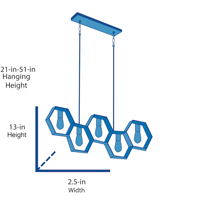 Quoizel Bismarck 5-Light Earth Black Modern/Contemporary Linear Large Hanging Kitchen Island Light, BSK540EK *JR2509, Retail: $549.99, FINAL PRICE: $249.99 + TAX
