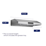 Hauslane 36-in Ducted 500-CFM Black Stainless Steel Under Cabinet Range Hood, UC-PS18BSS-36 *JR2510, Retail: $699.99, FINAL PRICE: $429.99 + TAX