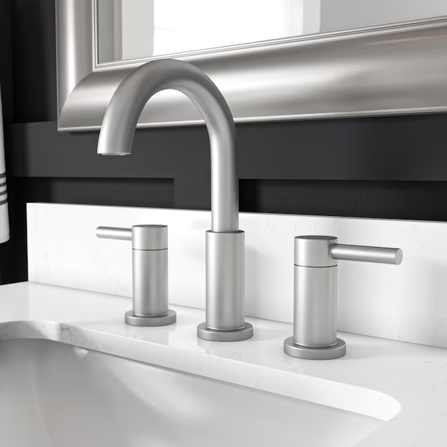 Alpine Reserve Harlow Brushed Nickel Widespread 2-handle WaterSense High-Arc Residential Handle Bathroom Sink Faucet with Drain, 67693W-6104 #702753 *JR2509, Retail: $Exclusive, FINAL PRICE: $59.99 + TAX