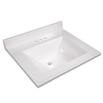 Design House Camilla 25-in Solid White Cultured Marble Single Sink 4-in Centerset Faucet Mount Bathroom Vanity Top