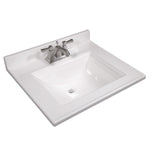 Design House Camilla 25-in Solid White Cultured Marble Single Sink 4-in Centerset Faucet Mount Bathroom Vanity Top