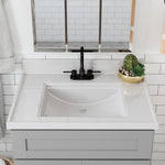 Design House Camilla 25-in Solid White Cultured Marble Single Sink 4-in Centerset Faucet Mount Bathroom Vanity Top
