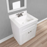 Design House Camilla 25-in Solid White Cultured Marble Single Sink 4-in Centerset Faucet Mount Bathroom Vanity Top