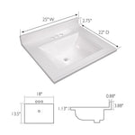 Design House Camilla 25-in Solid White Cultured Marble Single Sink 4-in Centerset Faucet Mount Bathroom Vanity Top