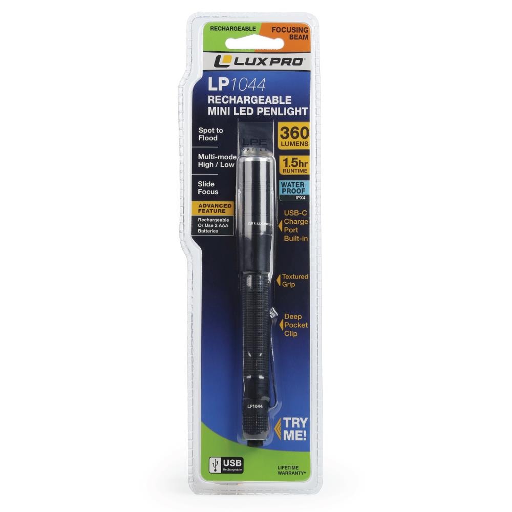 Lux-Pro 360-Lumen 2 -Adjustable Mode LED Rechargeable Spotlight Flashlight