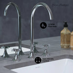 Swiss Madison Daxton Cross Handle Widespread Faucet in Polished Chrome, SM-BF101C, MSRP: $271.85, FINAL  PRICE: $89.99 + TAX