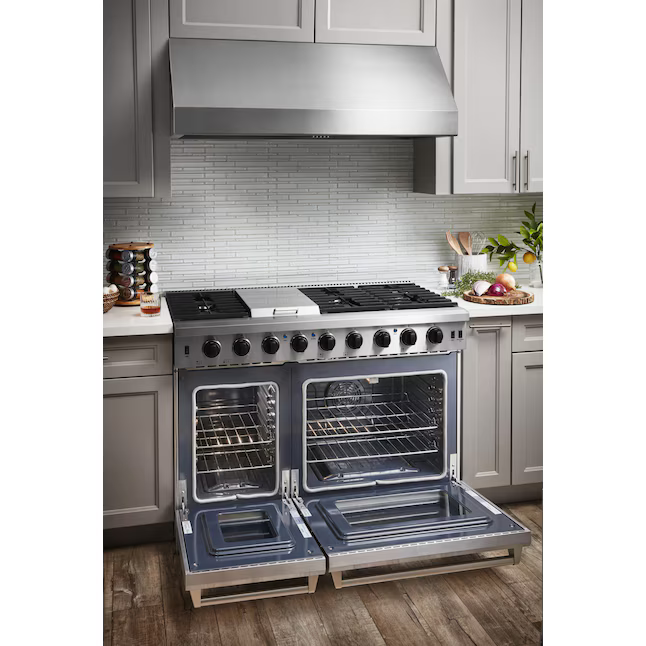 Thor Kitchen 48-in 7 burners 4.6-cu ft / 2.2-cu ft Convection Oven Freestanding Double Oven Gas Range (Stainless Steel), LRG4807U *JR2508, Retail: $5,499.00, FINAL PRICE: $3,799.99 + TAX