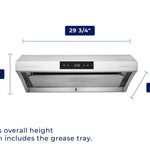 Hauslane 30 inch Ducted 525-CFM Stainless steel Under Cabinet Range Hood