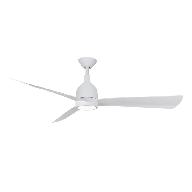Minka Ceiling Fan Co. Lake Shore 52-in Integrated LED Outdoor White with Flat White Blades Ceiling Fan With Light - Remote Included (3-Blade), 84055  #4063087 *JR2509, Retail: $249.98, FINAL PRICE: $149.99 + TAX