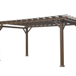 Style Selections 10-ft W x 14-ft L x 7-ft 6-in H Brown Metal Freestanding Pergola