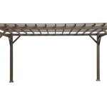 Style Selections 10-ft W x 14-ft L x 7-ft 6-in H Brown Metal Freestanding Pergola